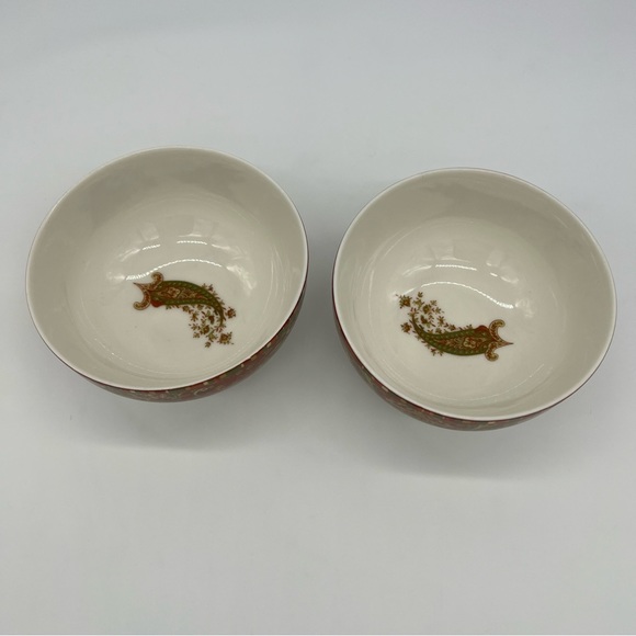 222 Fifth Maharana Bowl Set 2 Multicolor Paisley Holiday Kitchen Decor - Picture 5 of 11